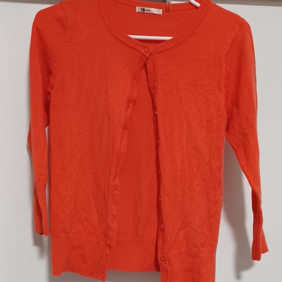 MAK Cardigan Orange Coral Size Small - Picture 1 of 1